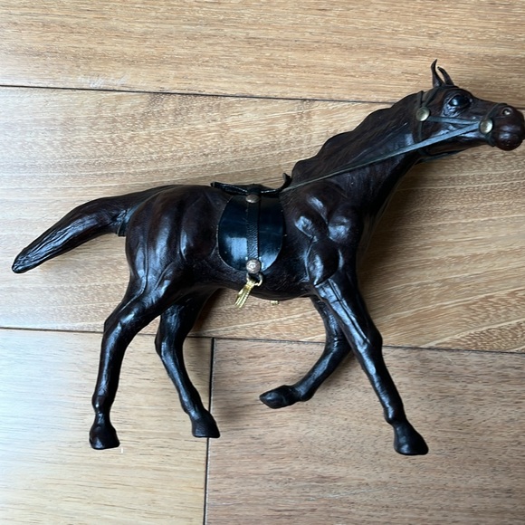 Vintage Horse‎ Leather Wrapped Figurine Statue Equestrian - Picture 7 of 9
